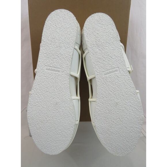 $790 BURBERRY LCS VERS WHITE CANVAS RUBBER STRAPS LOGO LOW TOP SNEAKERS 11 US 44 - Picture 12 of 14
